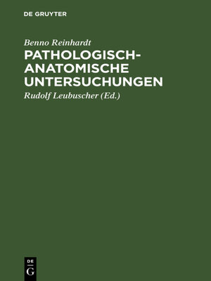 cover image of Pathologisch-anatomische Untersuchungen